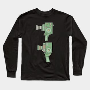 Green Vintage Video Camera Long Sleeve T-Shirt